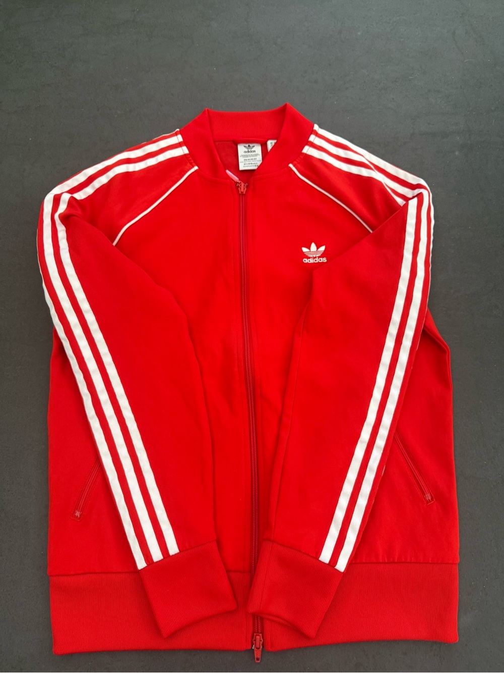 NWOT adidas Red Track Jacket with White 3-Stripes M